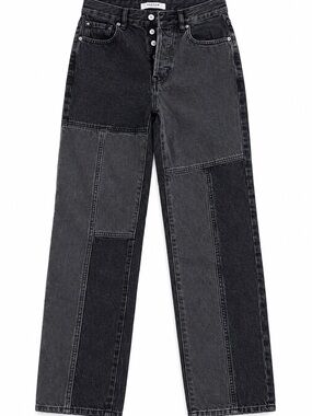 PacSun Size 23 Black Patchwork Jeans 90s Y2K Skater Streetwear